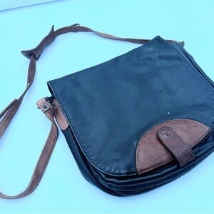 Black and Brown Crossbody Bag Bree black brown leather rugged